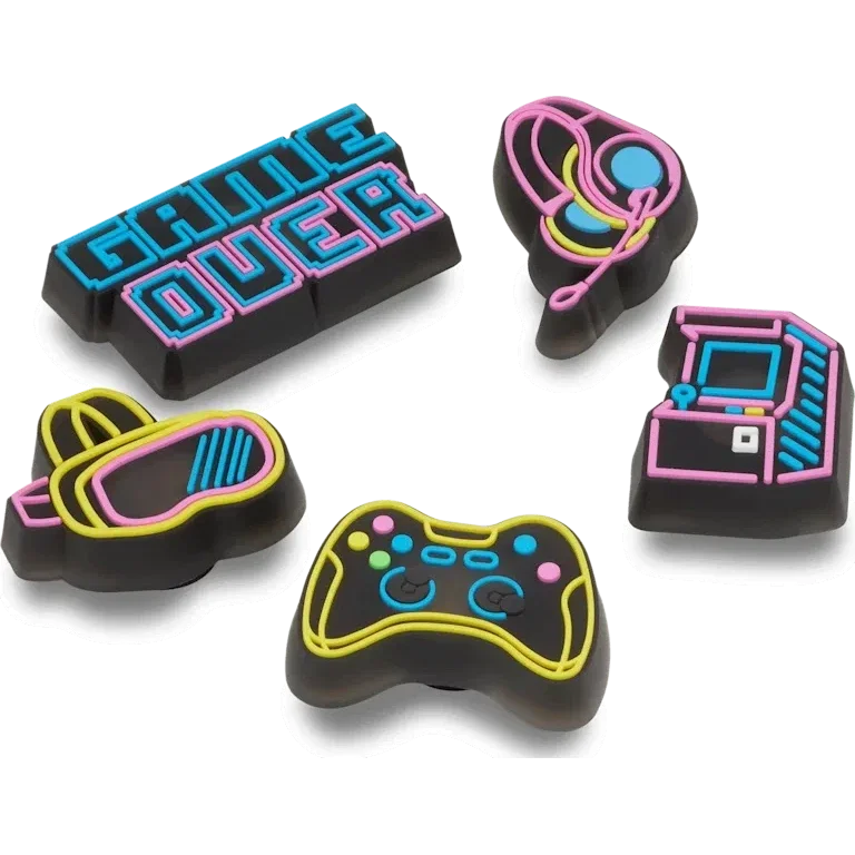 Zestaw 5 przypinek Jibbitz™ „Lights up Neon Gamer” Zestaw 5 przypinek Jibbitz™ „Lights up Neon Gamer”