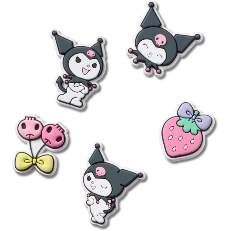 Zestaw 5 przypinek Jibbitz Sanrio Kuromi Zestaw 5 przypinek Jibbitz Sanrio Kuromi