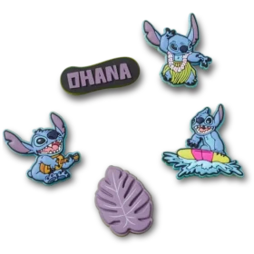 Zestaw 5 przypinek Jibbitz „Stitch Tropical”