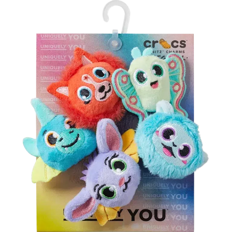 Zestaw 5 przypinek Jibbitz™ z futrzastymi zwierzętami z serii „Fantasy Animals” Zestaw 5 przypinek Jibbitz™ z futrzastymi zwierzętami z serii „Fantasy Animals”