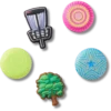 Zestaw 5 przypinek Jibbitz™ z motywem Disc Golf Zestaw 5 przypinek Jibbitz™ z motywem Disc Golf