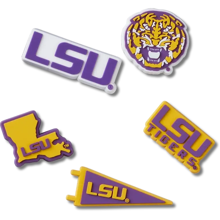 Zestaw 5 przypinek Jibbitz™ z motywem LSU Zestaw 5 przypinek Jibbitz™ z motywem LSU