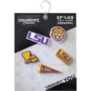 Zestaw 5 przypinek Jibbitz™ z motywem LSU Zestaw 5 przypinek Jibbitz™ z motywem LSU