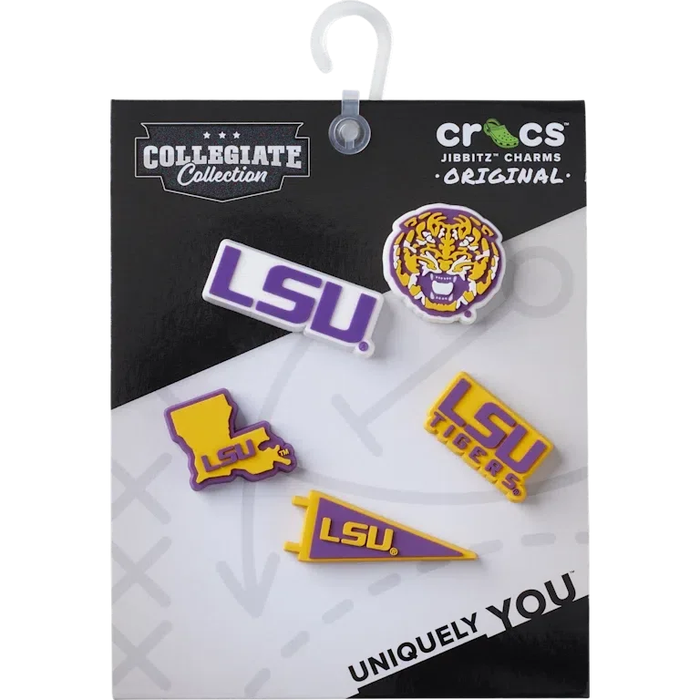 Zestaw 5 przypinek Jibbitz™ z motywem LSU Zestaw 5 przypinek Jibbitz™ z motywem LSU