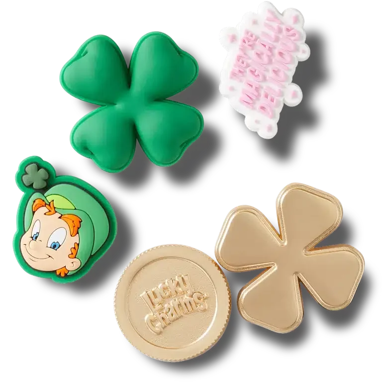 Zestaw 5 przypinek Jibbitz z motywem Lucky Charms Zestaw 5 przypinek Jibbitz z motywem Lucky Charms