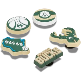 Zestaw 5 przypinek Jibbitz™ z motywem Milwaukee Bucks z NBA