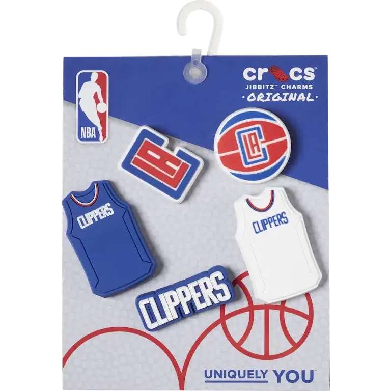 Zestaw 5 przypinek Jibbitz™ z motywem NBA Los Angeles Clippers Zestaw 5 przypinek Jibbitz™ z motywem NBA Los Angeles Clippers