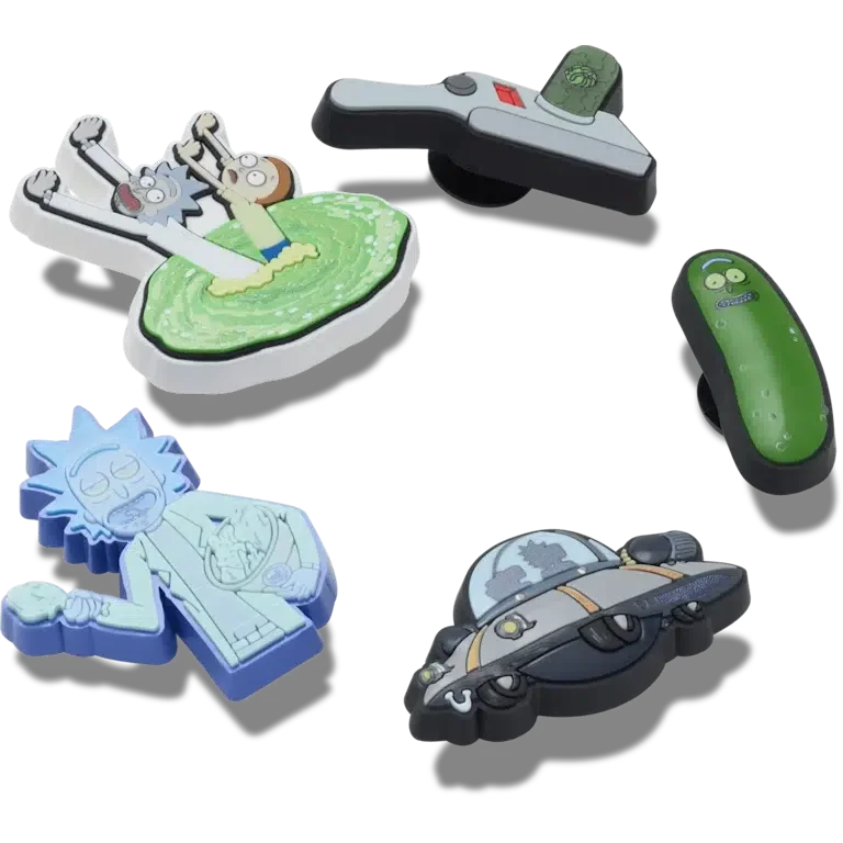 Zestaw 5 przypinek Jibbitz z motywem Rick and Morty Zestaw 5 przypinek Jibbitz z motywem Rick and Morty
