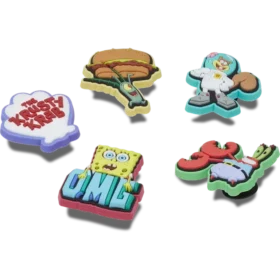 Zestaw 5 przypinek Jibbitz z motywem SpongeBoba