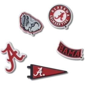 Zestaw 5 przypinek Jibbitz z motywem Uniwersytetu Alabama