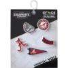 Zestaw 5 przypinek Jibbitz z motywem Uniwersytetu Alabama Zestaw 5 przypinek Jibbitz z motywem Uniwersytetu Alabama