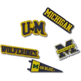Zestaw 5 przypinek Jibbitz™ z motywem Uniwersytetu Michigan
