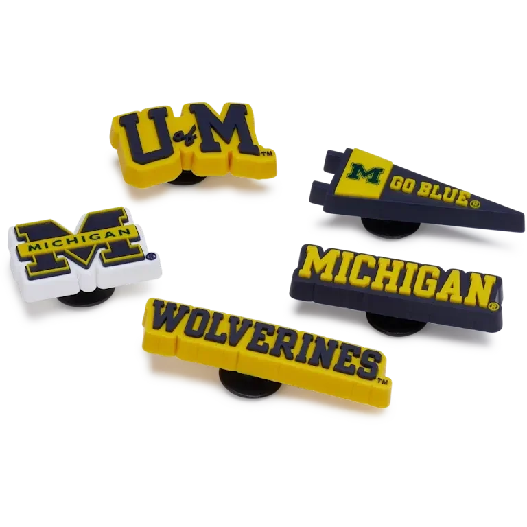 Zestaw 5 przypinek Jibbitz™ z motywem Uniwersytetu Michigan Zestaw 5 przypinek Jibbitz™ z motywem Uniwersytetu Michigan