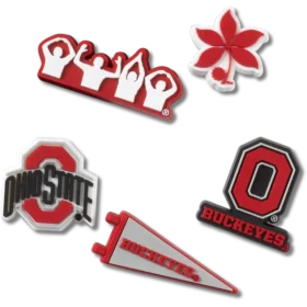 Zestaw 5 przypinek Jibbitz™ z motywem Uniwersytetu Stanowego w Ohio