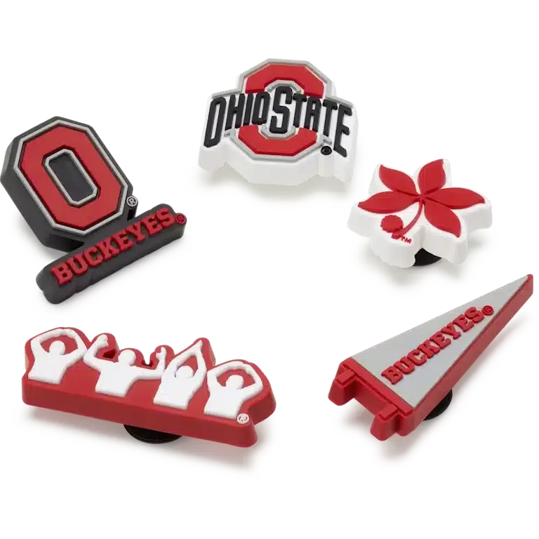 Zestaw 5 przypinek Jibbitz™ z motywem Uniwersytetu Stanowego w Ohio Zestaw 5 przypinek Jibbitz™ z motywem Uniwersytetu Stanowego w Ohio