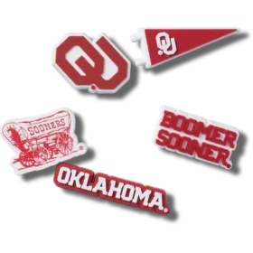 Zestaw 5 przypinek Jibbitz z motywem Uniwersytetu w Oklahomie