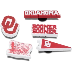 Zestaw 5 przypinek Jibbitz z motywem Uniwersytetu w Oklahomie