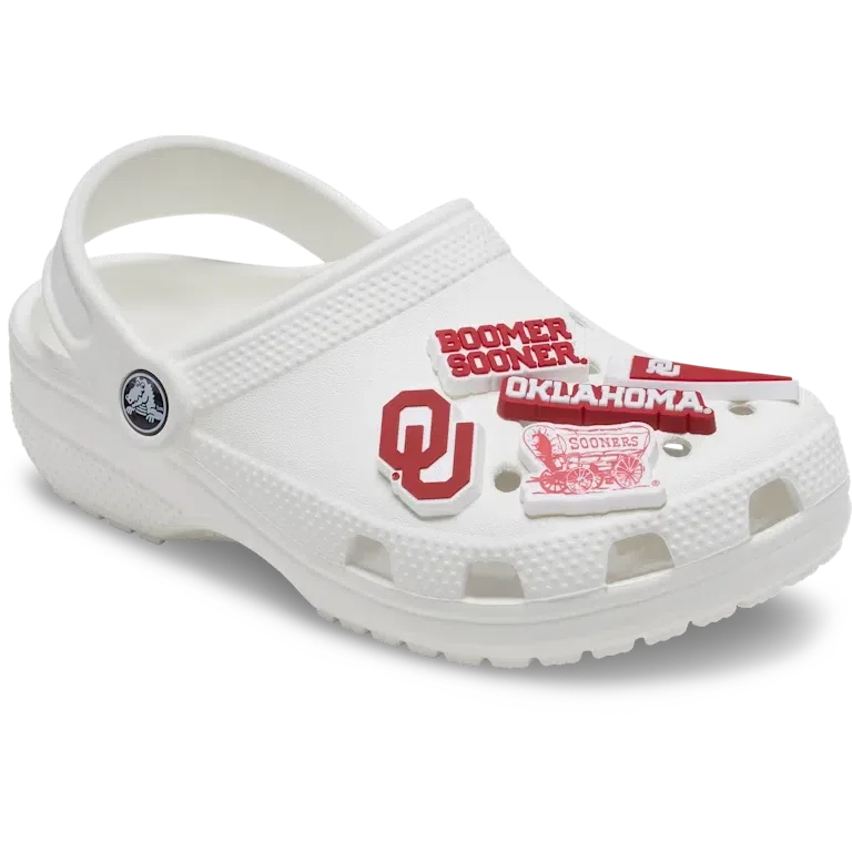 Zestaw 5 przypinek Jibbitz z motywem Uniwersytetu w Oklahomie Zestaw 5 przypinek Jibbitz z motywem Uniwersytetu w Oklahomie