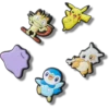 Zestaw 5 różnorodnych przypinek Jibbitz™ z motywem Pokemon Zestaw 5 różnorodnych przypinek Jibbitz™ z motywem Pokemon