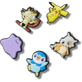 Zestaw 5 różnorodnych przypinek Jibbitz™ z motywem Pokemon