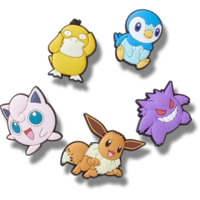 Zestaw 5 różnorodnych przypinek Jibbitz™ z motywem Pokemonów