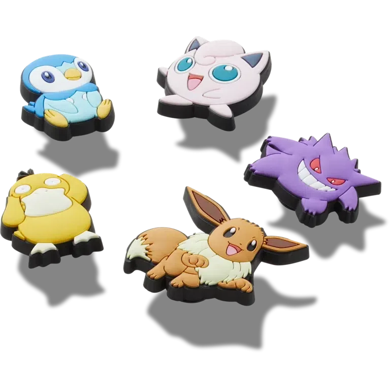 Zestaw 5 różnorodnych przypinek Jibbitz™ z motywem Pokemonów Zestaw 5 różnorodnych przypinek Jibbitz™ z motywem Pokemonów