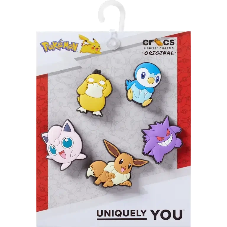Zestaw 5 różnorodnych przypinek Jibbitz™ z motywem Pokemonów Zestaw 5 różnorodnych przypinek Jibbitz™ z motywem Pokemonów