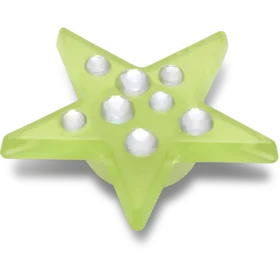 Zielone przypinki Jibbitz™ „Green Gem Star”