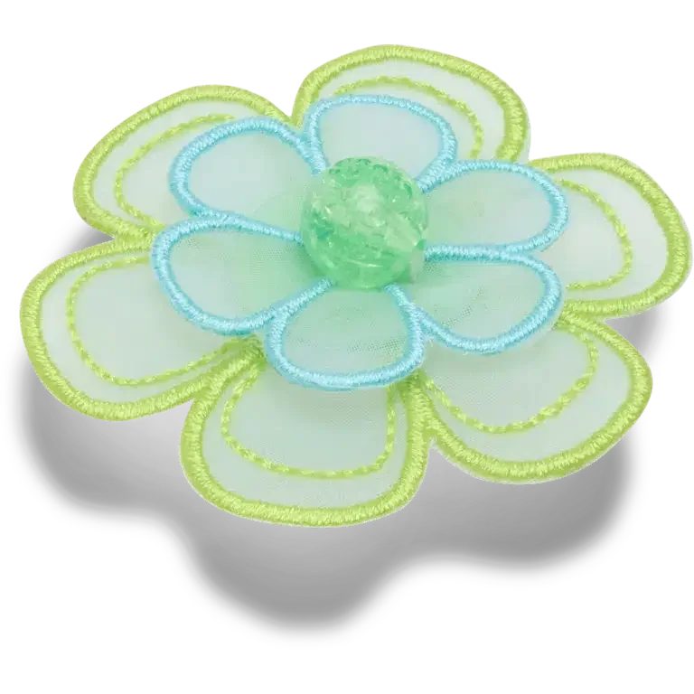 Zielone przypinki Jibbitz™ z kwiatkiem z siateczki Zielone przypinki Jibbitz™ z kwiatkiem z siateczki