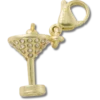 Złota przypinka Jibbitz w kształcie martini