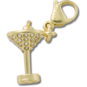 Złota przypinka Jibbitz w kształcie martini