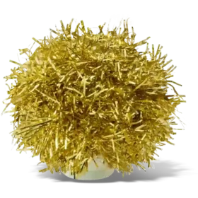Złote przypinki Jibbitz™ z pomponem z lamety